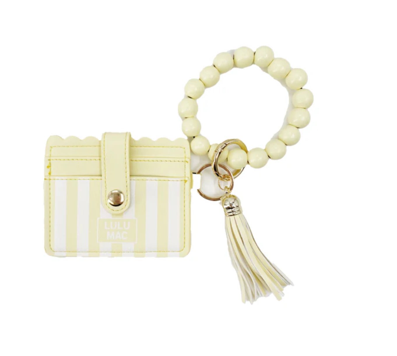 Yellow Beaded ID Wristlet - Liv & Mama’s