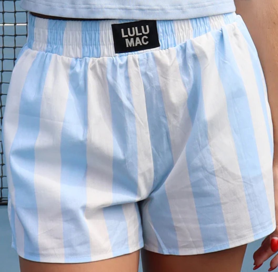 Light Blue Stripe Boxer Shorts | Lulu Mac - Liv & Mama’s