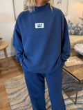 Navy Blue Mock Neck Sweatshirt - Lulu Mac - Liv & Mama’s