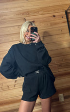 Black Waffle Shorts - Liv & Mama’s