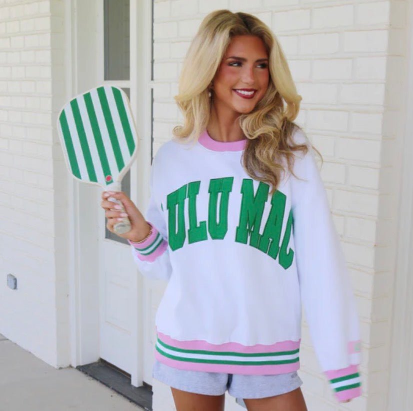 Green/Pink Sweatshirt | LULU MAC - Liv & Mama’s