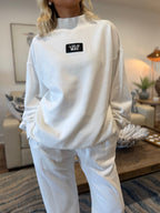 White Lulu Mac Mock Neck Sweatshirt - Liv & Mama’s