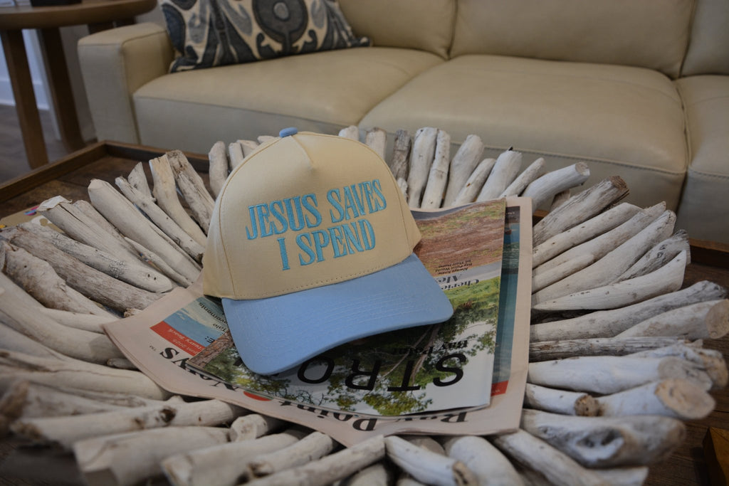 JESUS SAVES I SPEND Trucker Hat - Liv & Mama’s