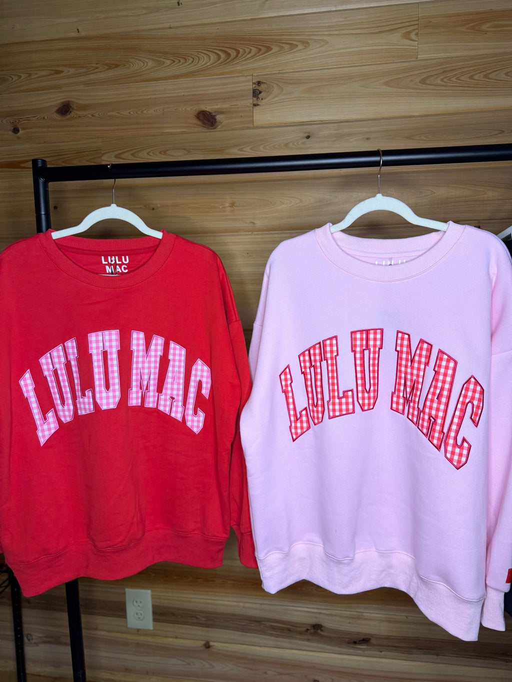 Pink w/ Red Gingham Lulu Mac Sweatshirt - Liv & Mama’s