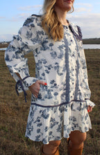 Navy Toile Dress - Liv & Mama’s