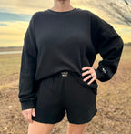 Black Waffle Shorts - Liv & Mama’s