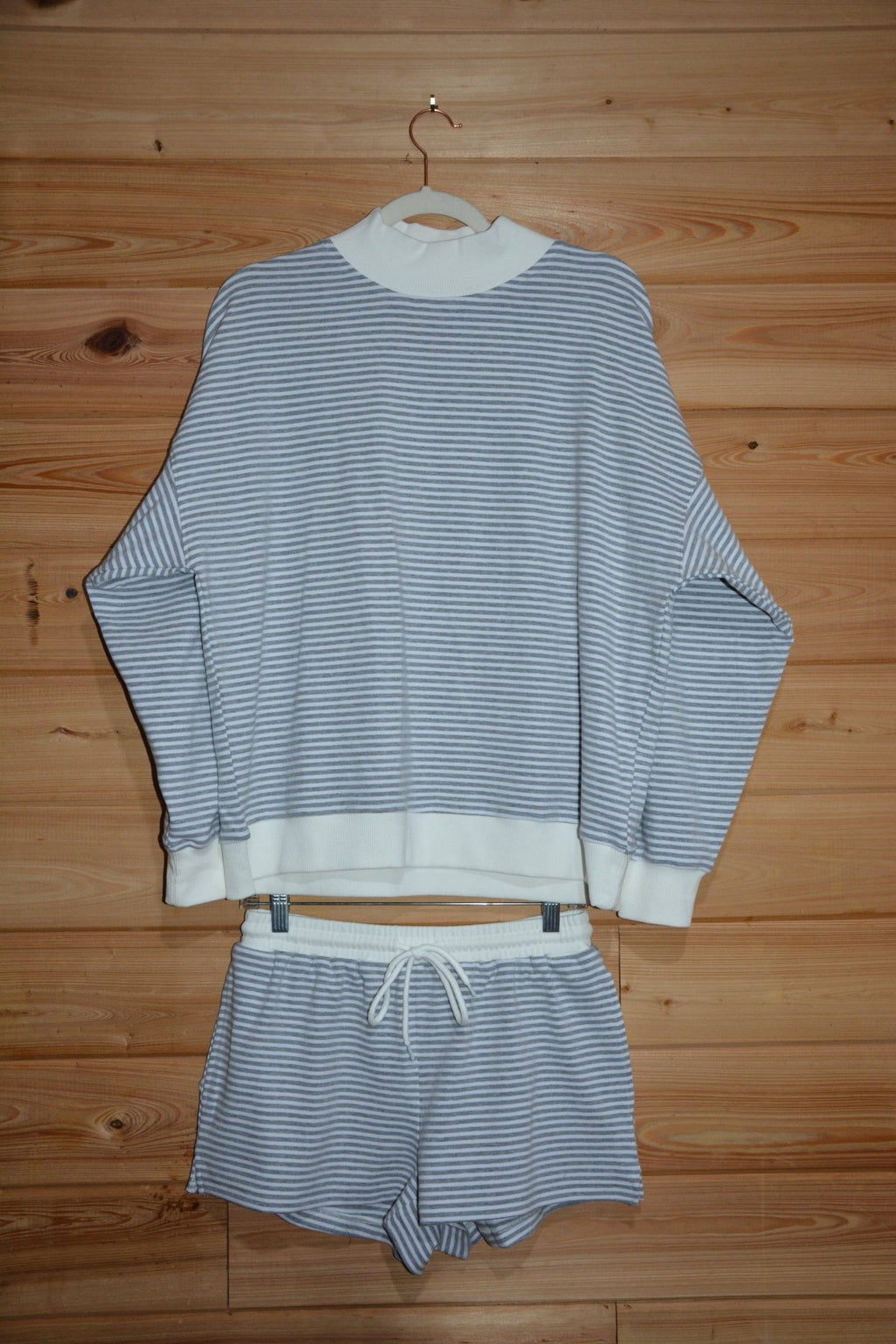 Mock Neck Striped Sweatshirt - Liv & Mama’s