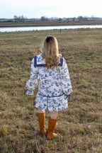 Navy Toile Dress - Liv & Mama’s