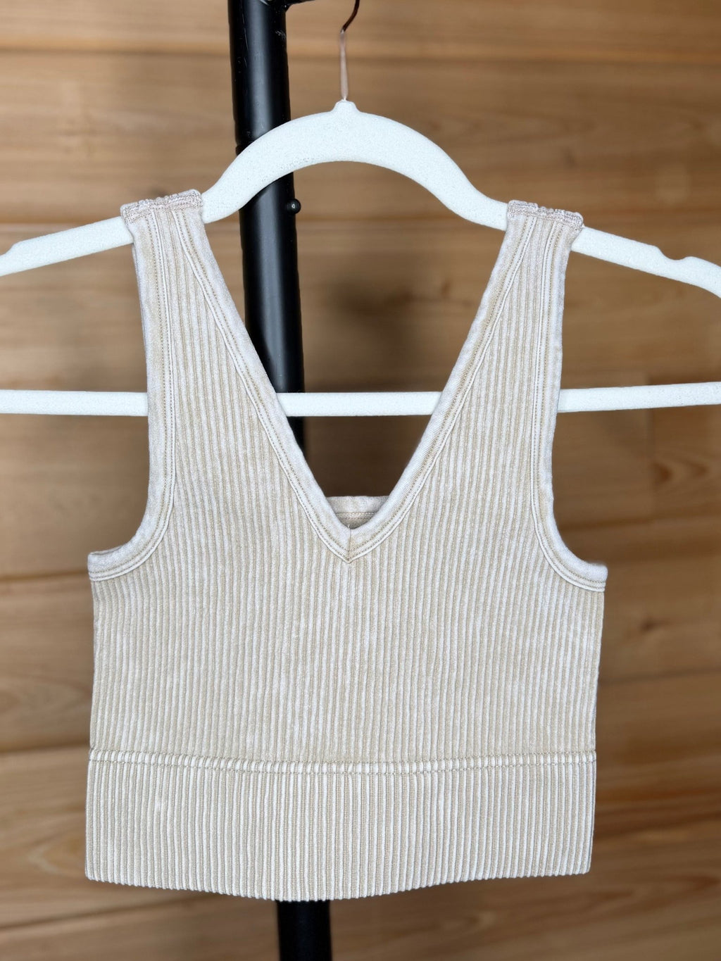 Zenana Washed Ribbed Brami - Ash Mocha - Liv & Mama’s