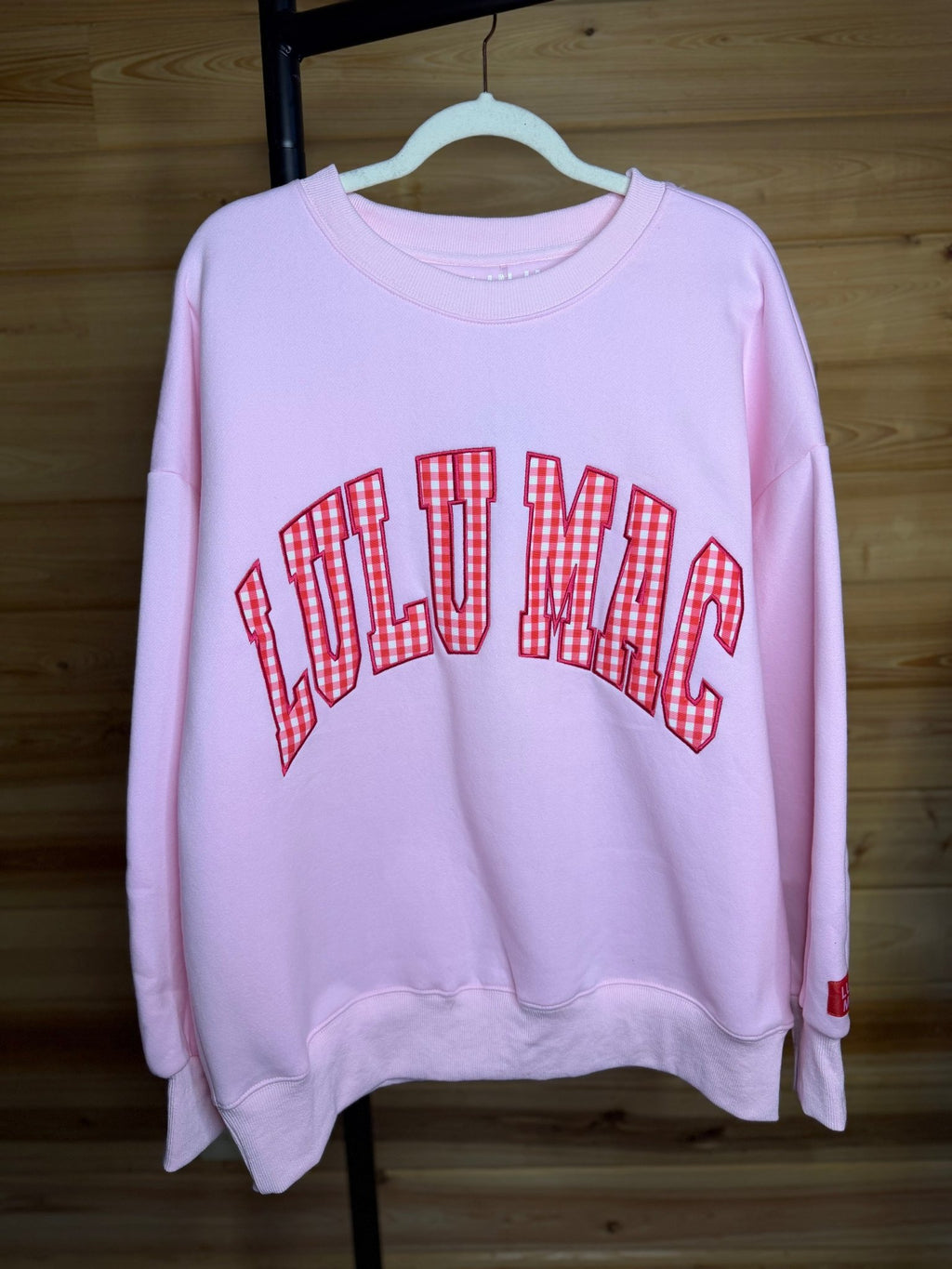 Pink w/ Red Gingham Lulu Mac Sweatshirt - Liv & Mama’s
