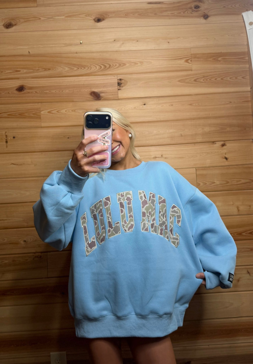 Light Blue Camo Lulu Mac Sweatshirt - Liv & Mama’s