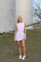 Pink Gingham Wrap Tie Front Dress - Liv & Mama’s