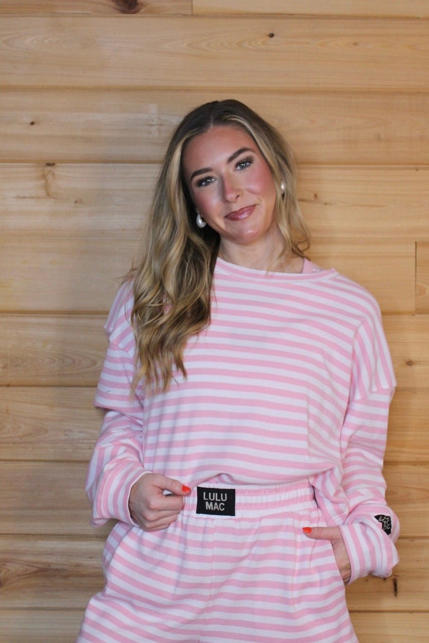 Light Pink Stripe Top | LULU MAC - Liv & Mama’s