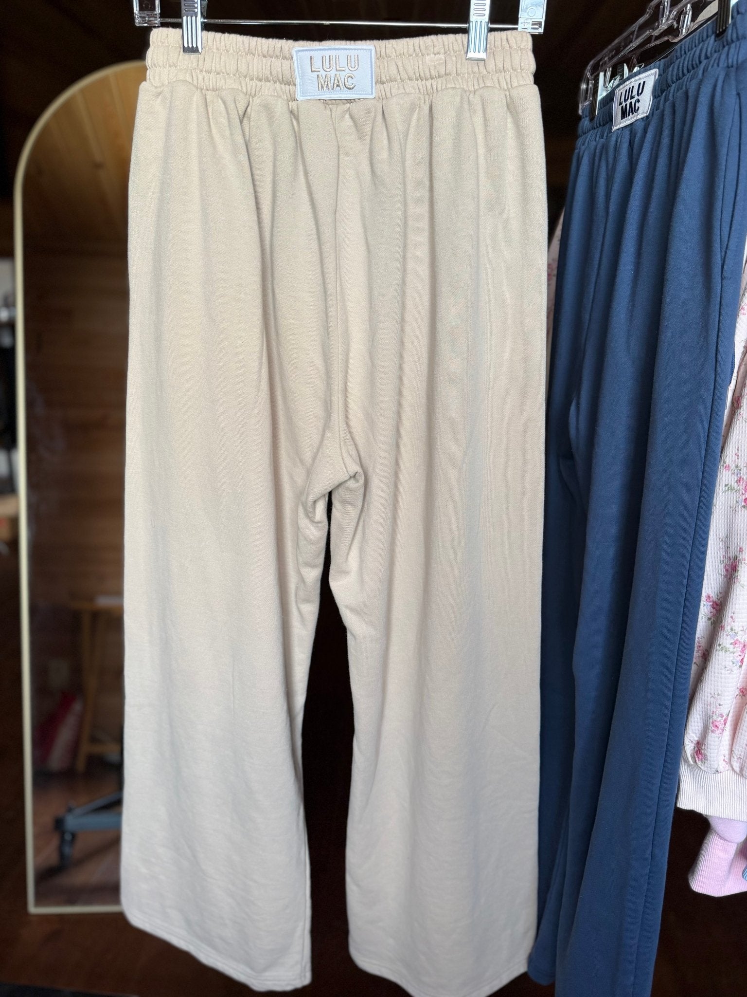 Tan Mock Neck Sweatpants - Lulu Mac - Liv & Mama’s