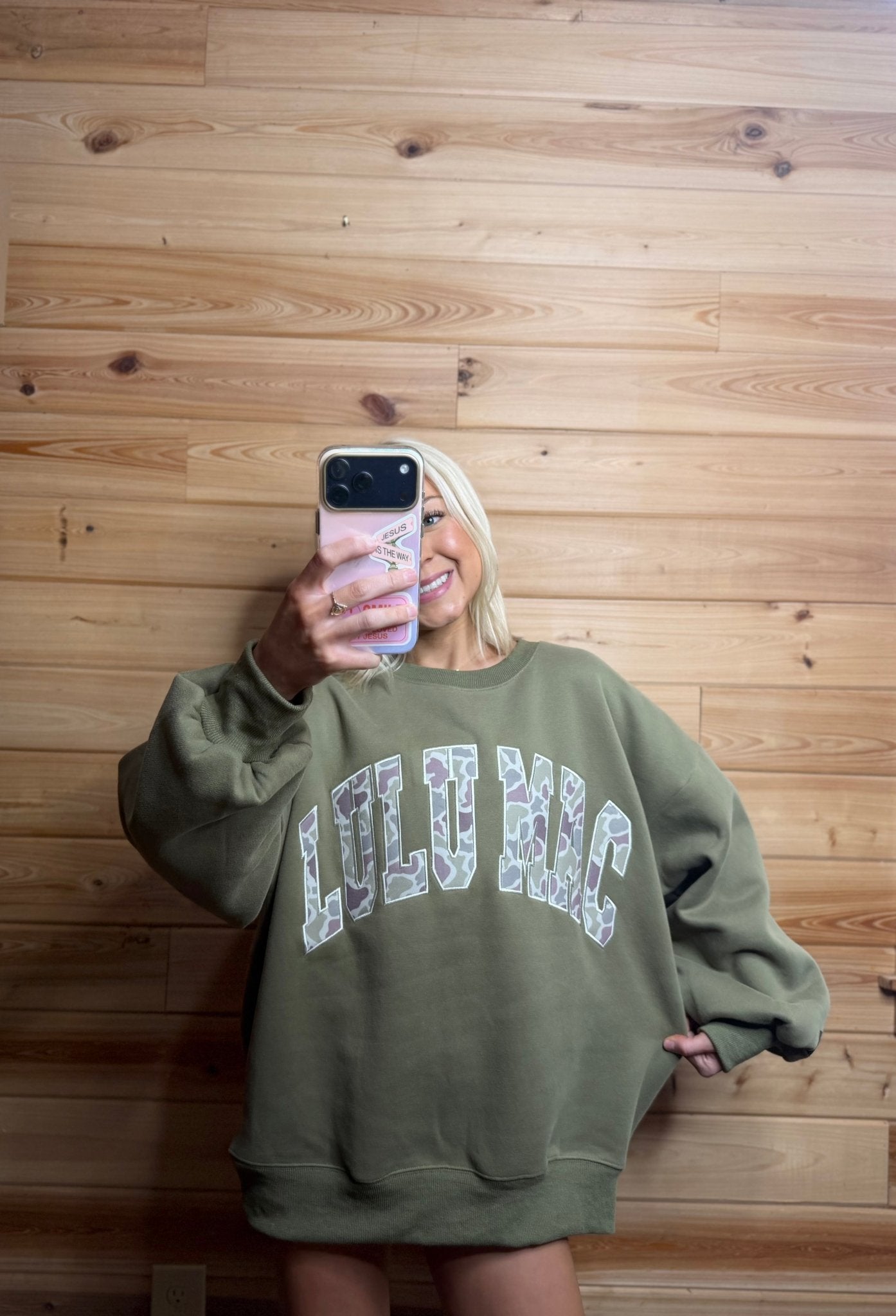 Green Camo Lulu Mac Sweatshirt - Liv & Mama’s