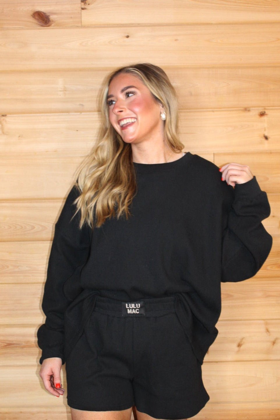 Black Waffle Shorts - Liv & Mama’s