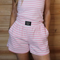 Light Pink Stripe Shorts | LULU MAC - Liv & Mama’s