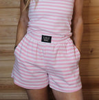 Light Pink Stripe Shorts | LULU MAC - Liv & Mama’s