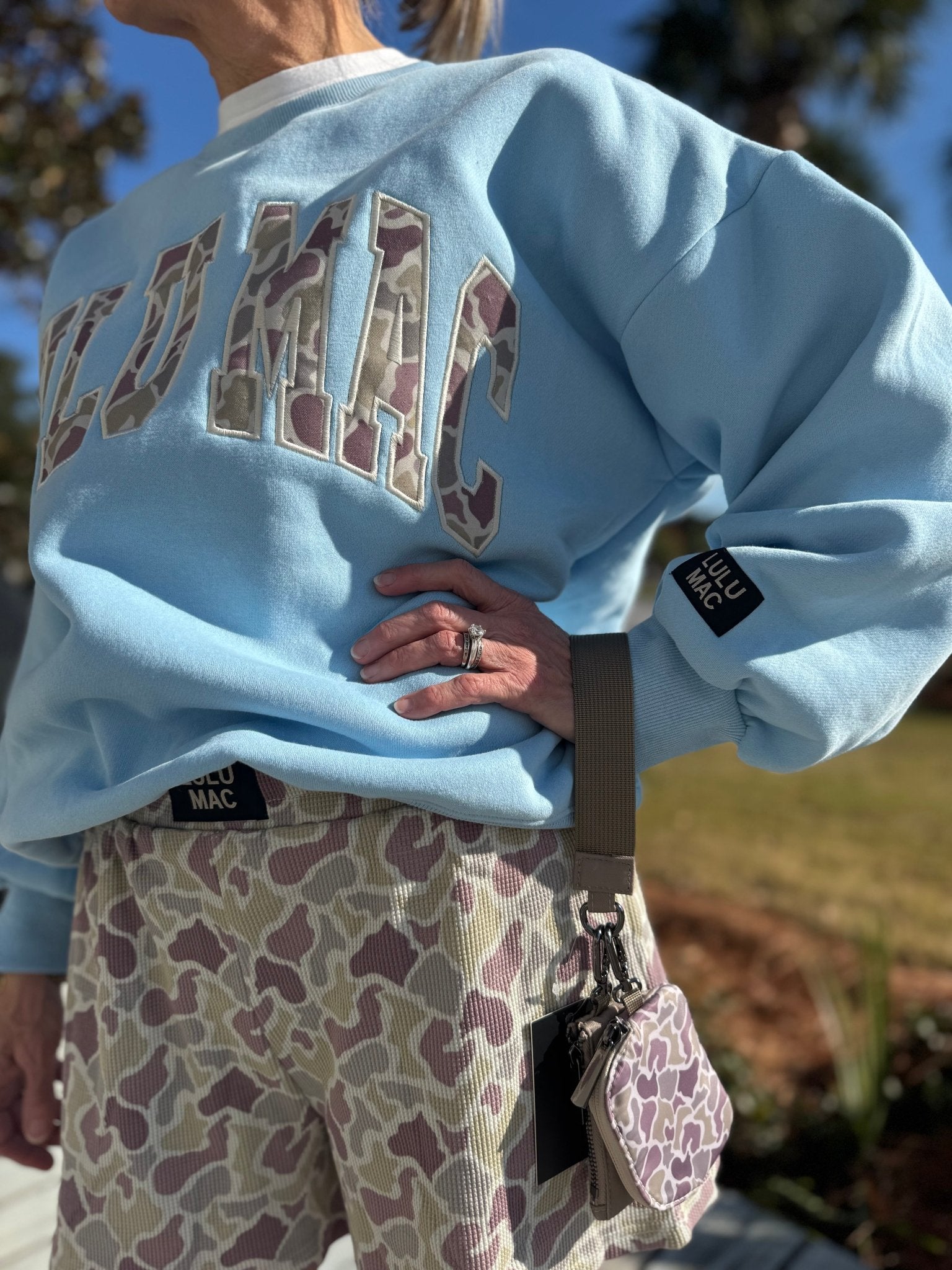 Camo/ Beige Double Pouch Wristlet | Lulu Mac - Liv & Mama’s