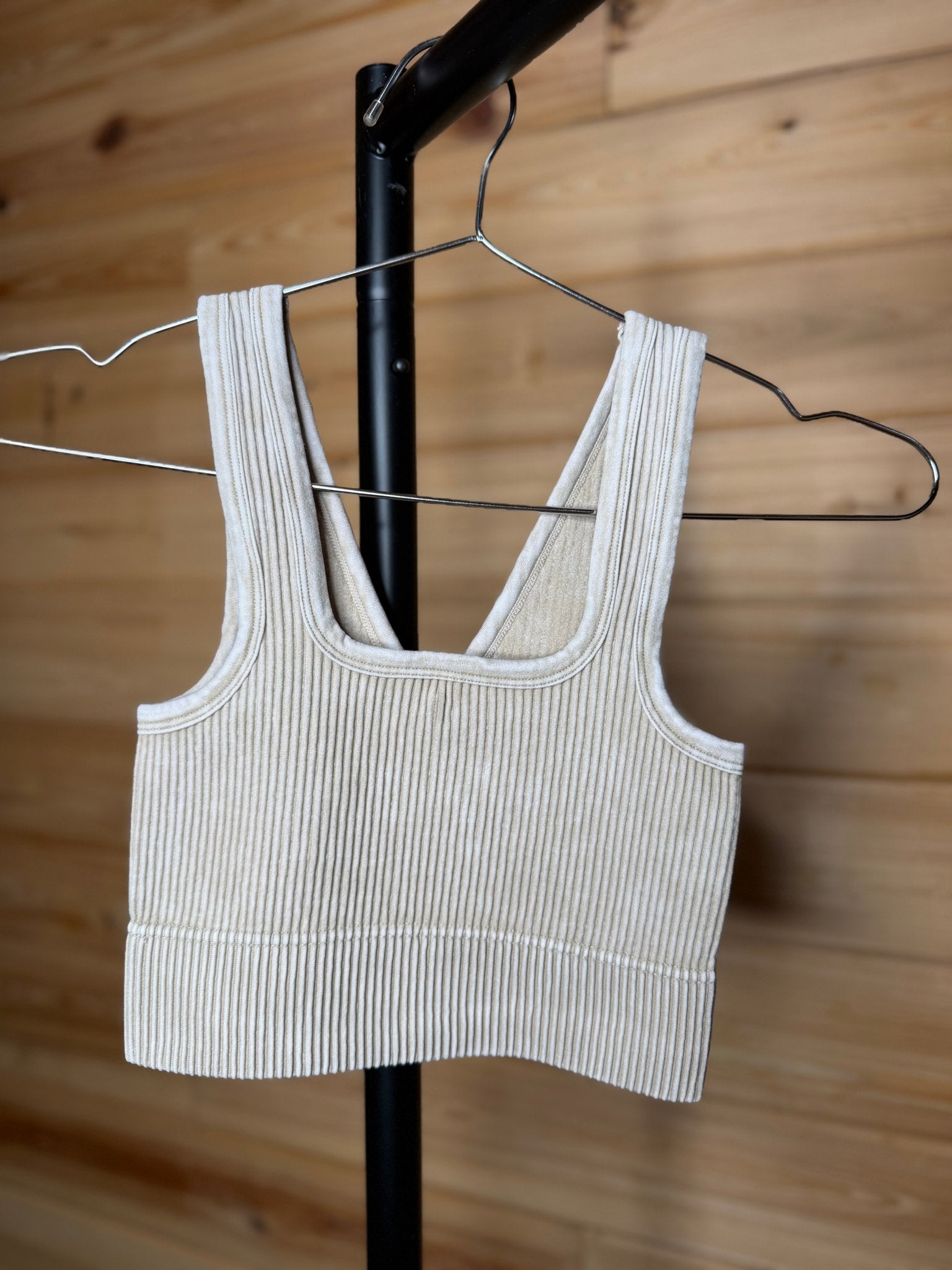 Zenana Washed Ribbed Brami - Ash Mocha - Liv & Mama’s