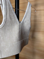 Zenana Washed Ribbed Brami - Ash Mocha - Liv & Mama’s