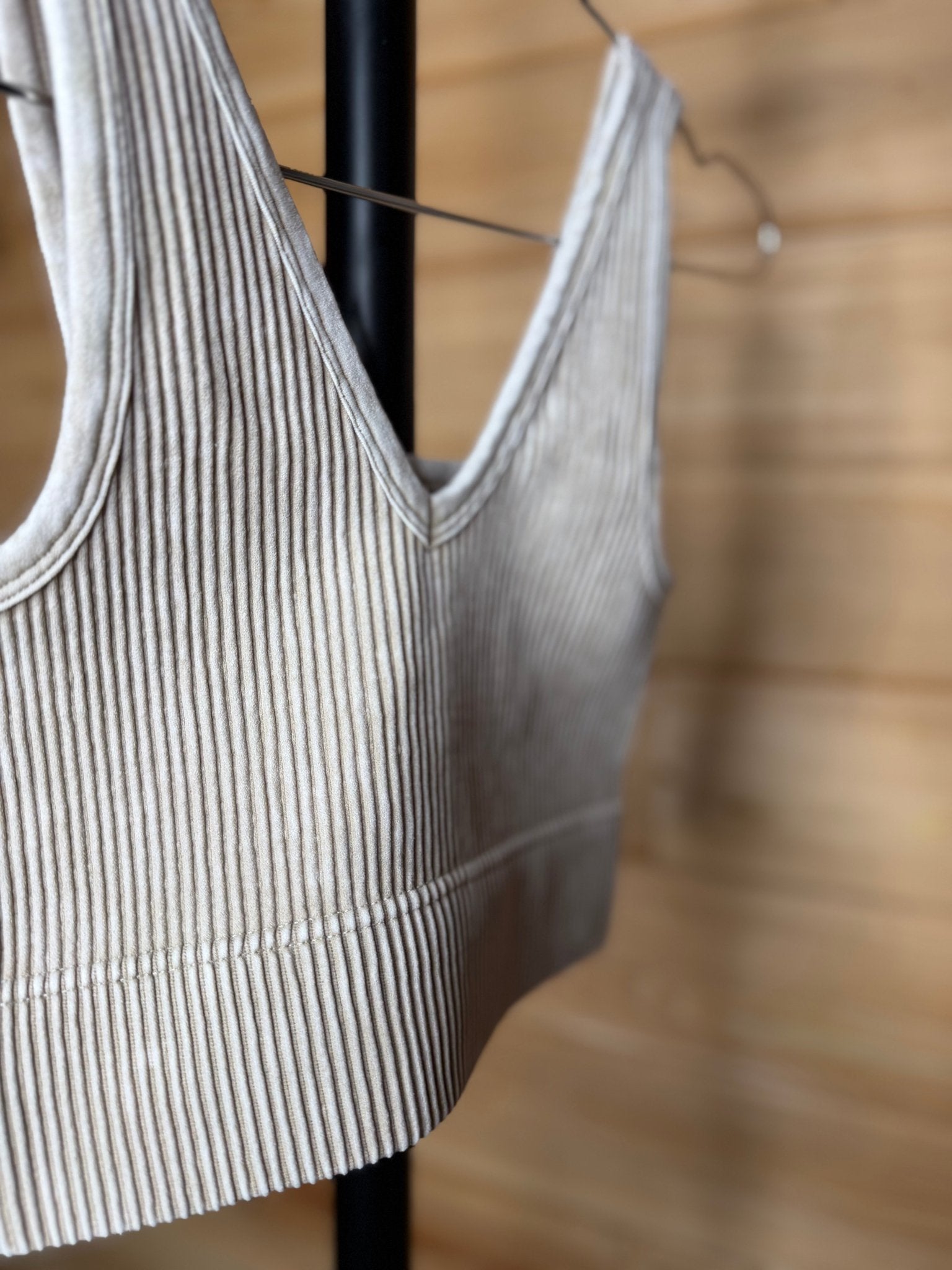 Zenana Washed Ribbed Brami - Ash Mocha - Liv & Mama’s