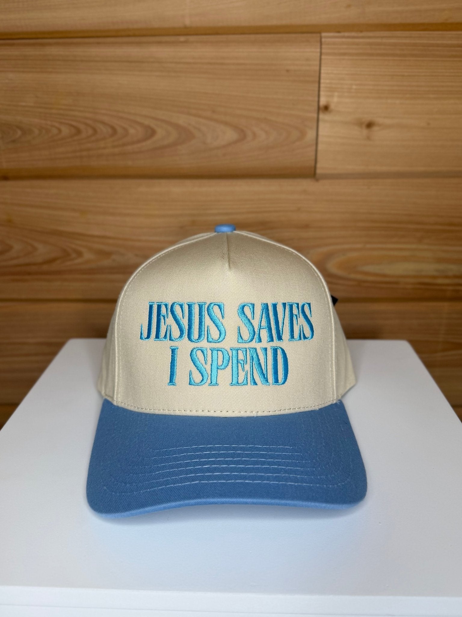 JESUS SAVES I SPEND Trucker Hat - Liv & Mama’s