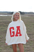 FLORAL GEORGIA MOCK NECK CREW - REVERSIBLE - Liv & Mama’s