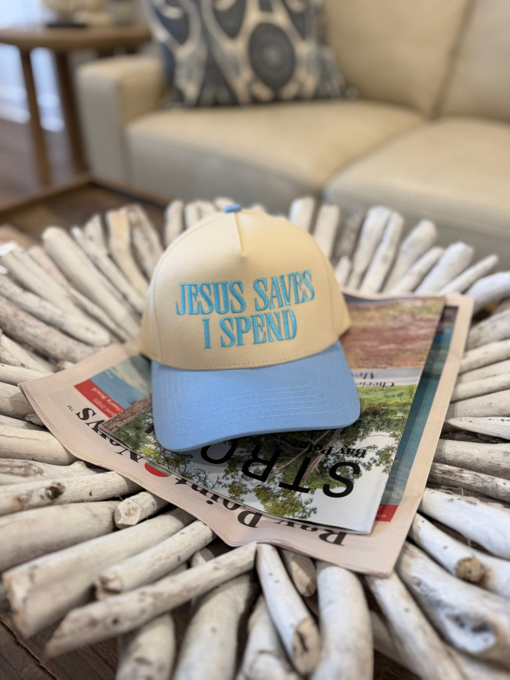 JESUS SAVES I SPEND Trucker Hat - Liv & Mama’s