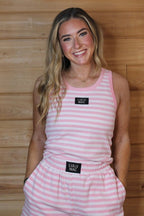 Light Pink Stripe Tank Top | LULU MAC - Liv & Mama’s