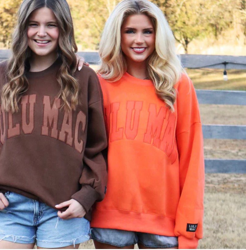 Orange Lulu Mac Sweatshirt - Liv & Mama’s