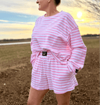 Light Pink Stripe Shorts | LULU MAC - Liv & Mama’s
