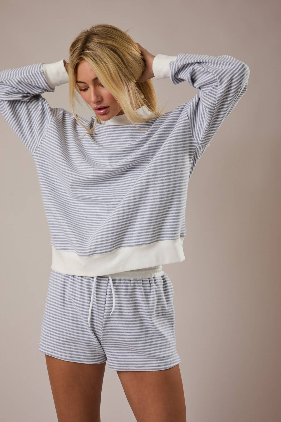 Mock Neck Striped Sweatshirt - Liv & Mama’s